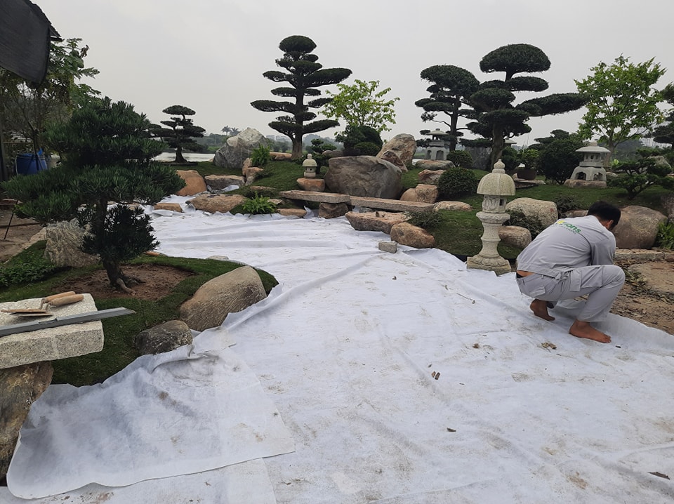 Vải địa kỹ thuật được Zion's thực hiện trong các công trình thi công sân vườn